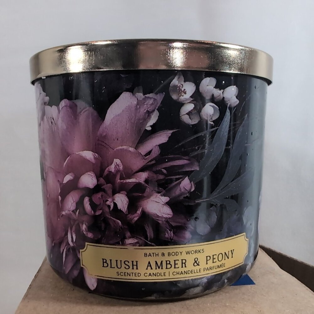 Bath & Body Works Blush Amber & Peony Scented Candle NEW 411g 14.5oz Floral Jar